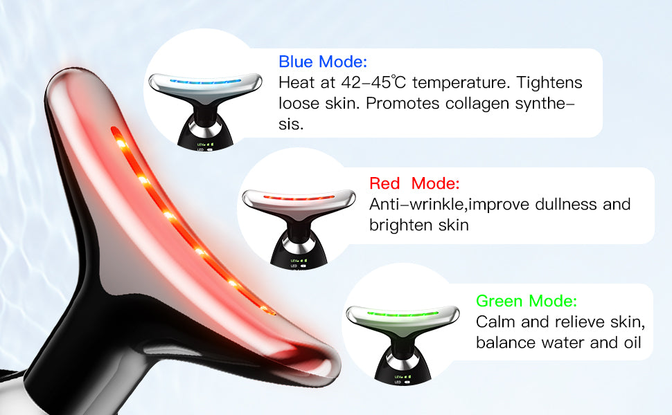 Anti-Wrinkle Beauty Device: EMS + Heat + LED Face & Neck Massager