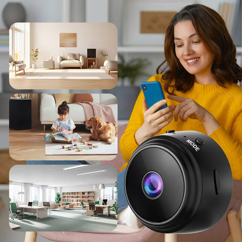 A9 Mini Wireless Security Camera – HD WiFi Indoor/Outdoor Smart CCTV with Night Vision, Motion Detection & App Access