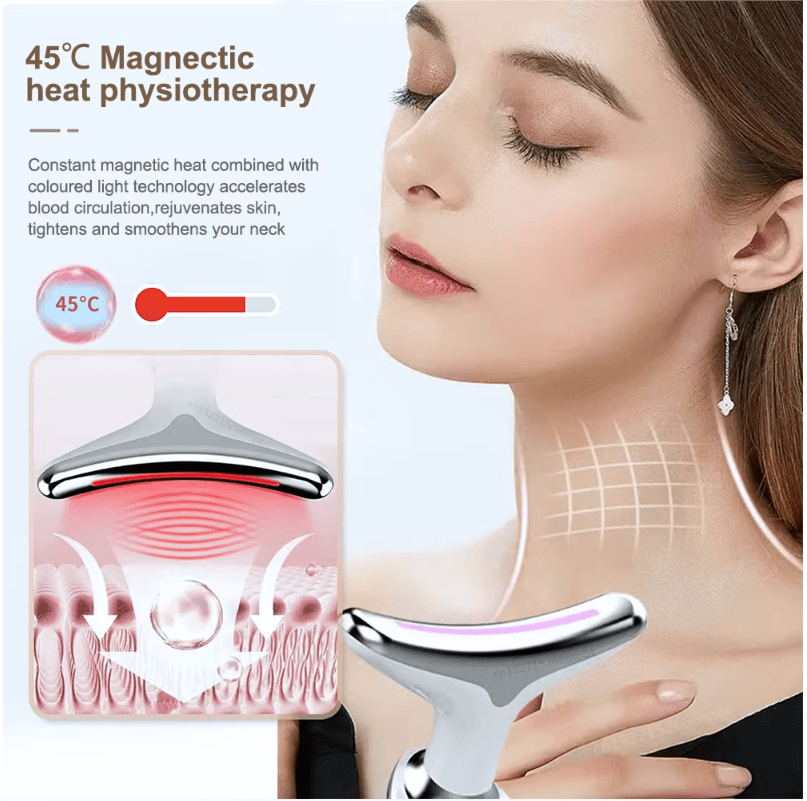 Anti-Wrinkle Beauty Device: EMS + Heat + LED Face & Neck Massager