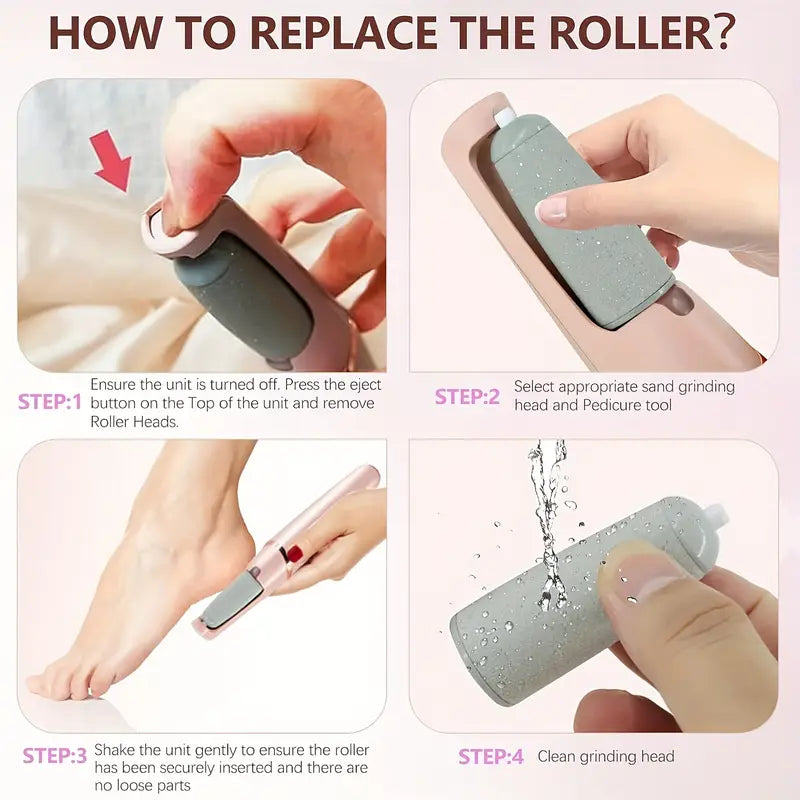Electric Pedicure Foot File & Callus Remover – Rechargeable Foot Care Device for Smooth, Soft Heels