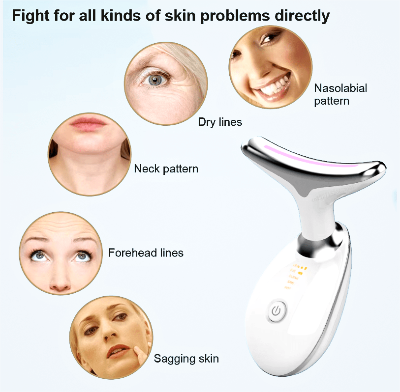 Anti-Wrinkle Beauty Device: EMS + Heat + LED Face & Neck Massager