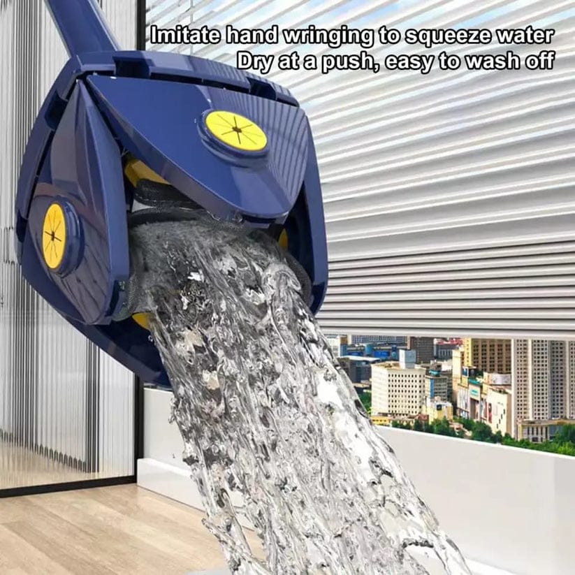 4‑Leaf Clover Twist Automatic Water Squeeze Mop – Self‑Wringer Microfiber Floor Cleaning Tool