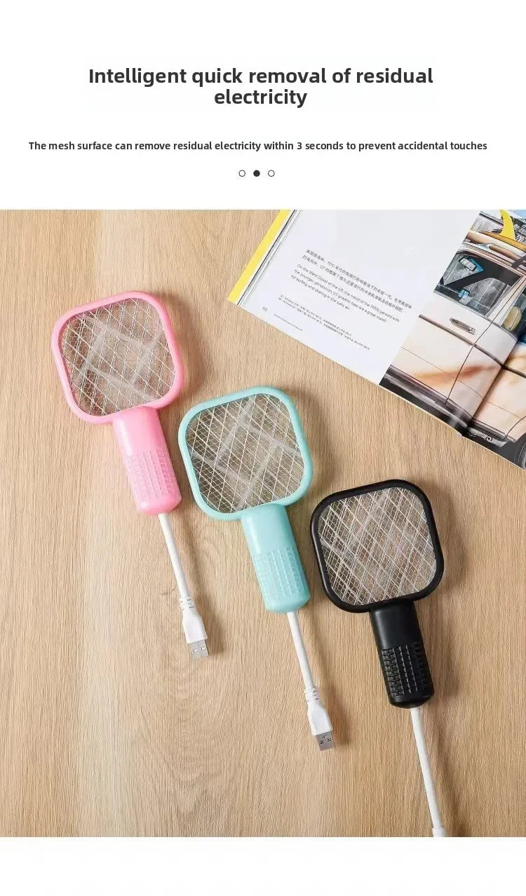 Mini USB Mosquito Swatter – Portable Electric Bug Zapper Racket | USB Rechargeable, Compact Insect Killer for Home & Travel