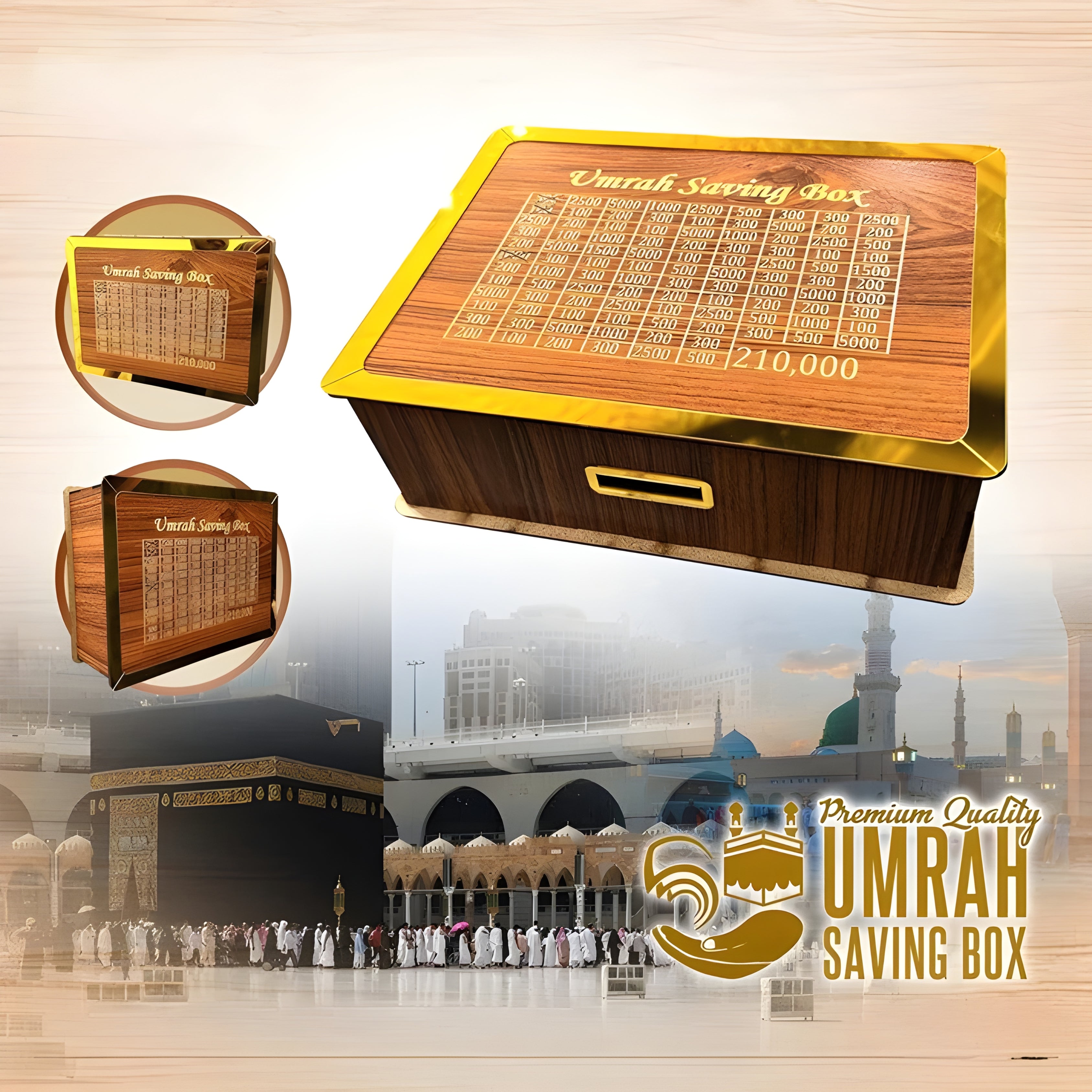 Umrah Saving Box – Elegant Money Bank for Hajj & Umrah Fund Collection