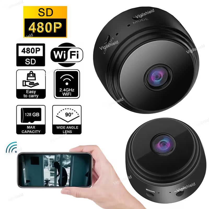 A9 Mini Wireless Security Camera – HD WiFi Indoor/Outdoor Smart CCTV with Night Vision, Motion Detection & App Access