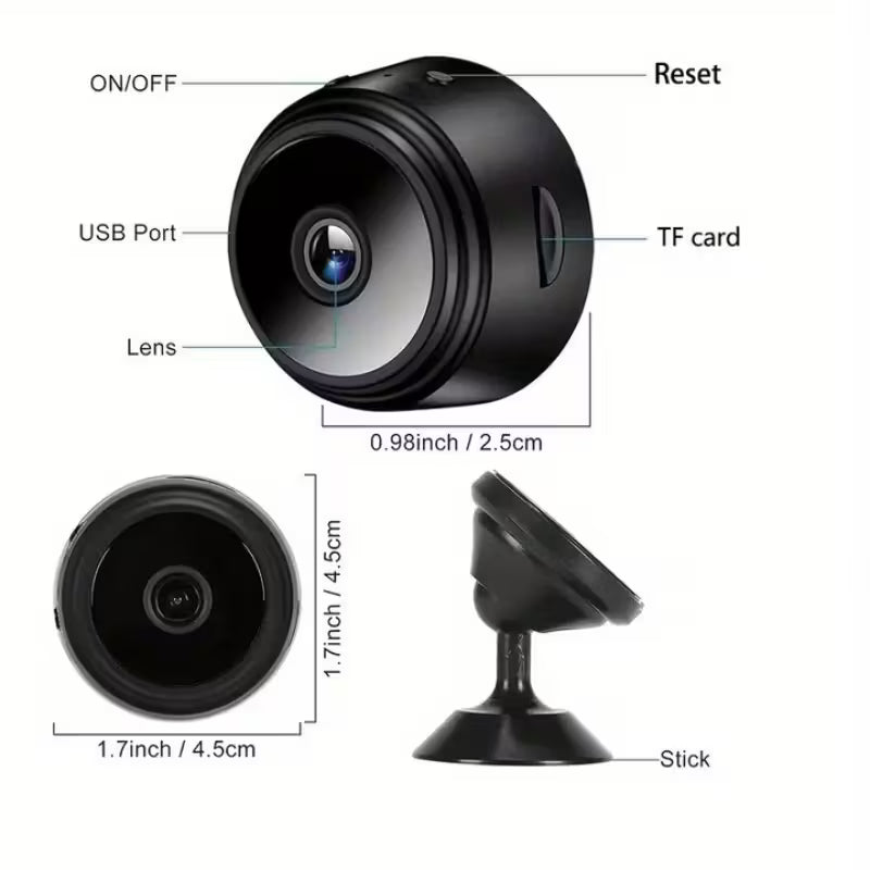 A9 Mini Wireless Security Camera – HD WiFi Indoor/Outdoor Smart CCTV with Night Vision, Motion Detection & App Access