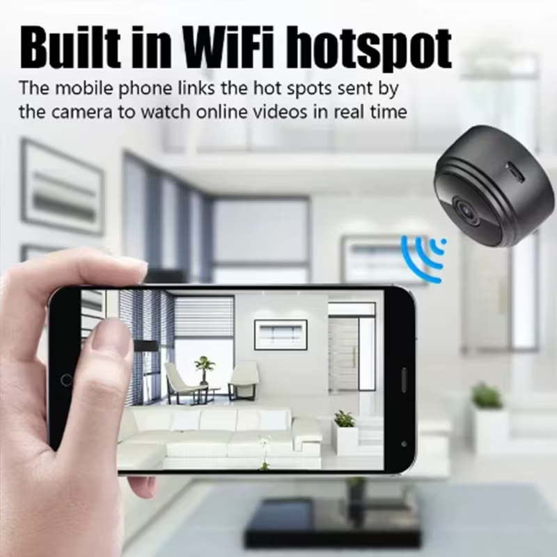 A9 Mini Wireless Security Camera – HD WiFi Indoor/Outdoor Smart CCTV with Night Vision, Motion Detection & App Access