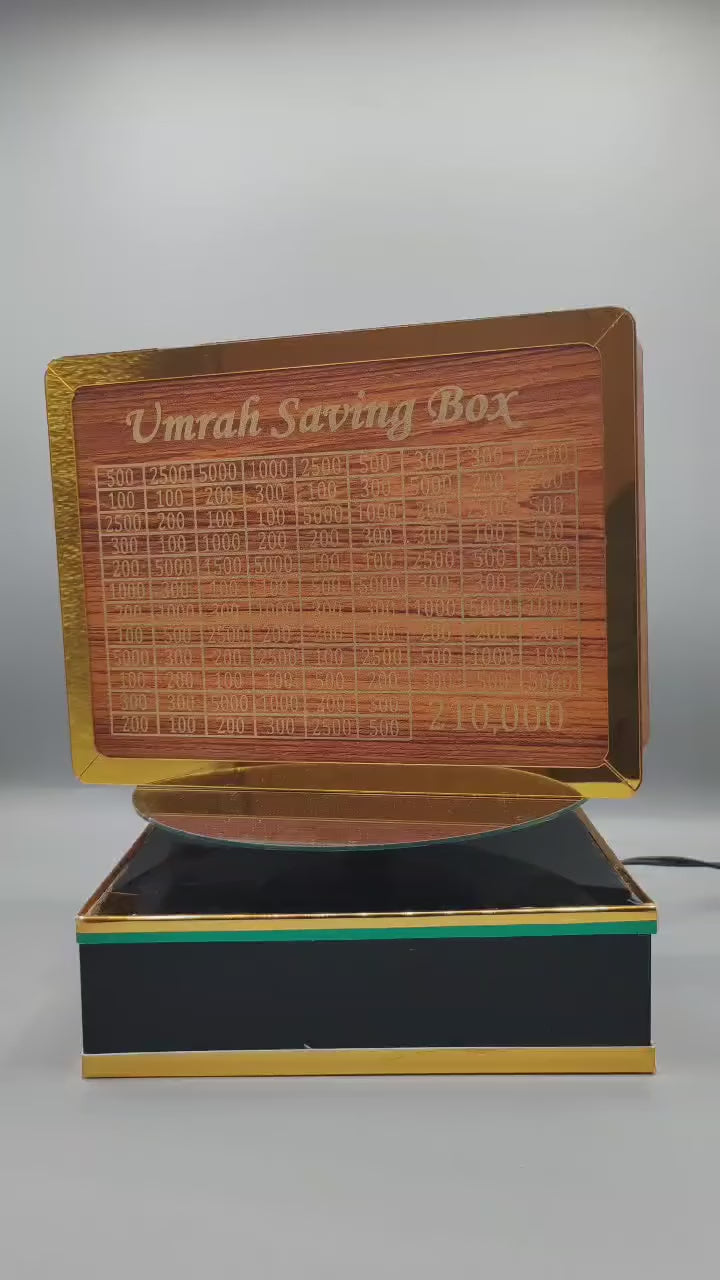 Load video: Umrah Saving Box – Elegant Money Bank for Hajj &amp; Umrah Fund Collection